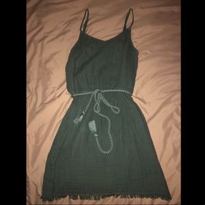 Olive Aerie Tie Waist Sundress